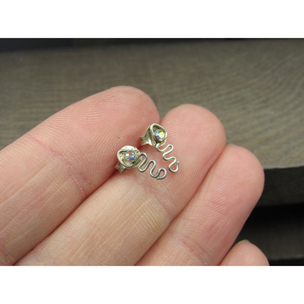 Sterling Silver Delicate Tiny Rustic Swirl Patter… - image 2